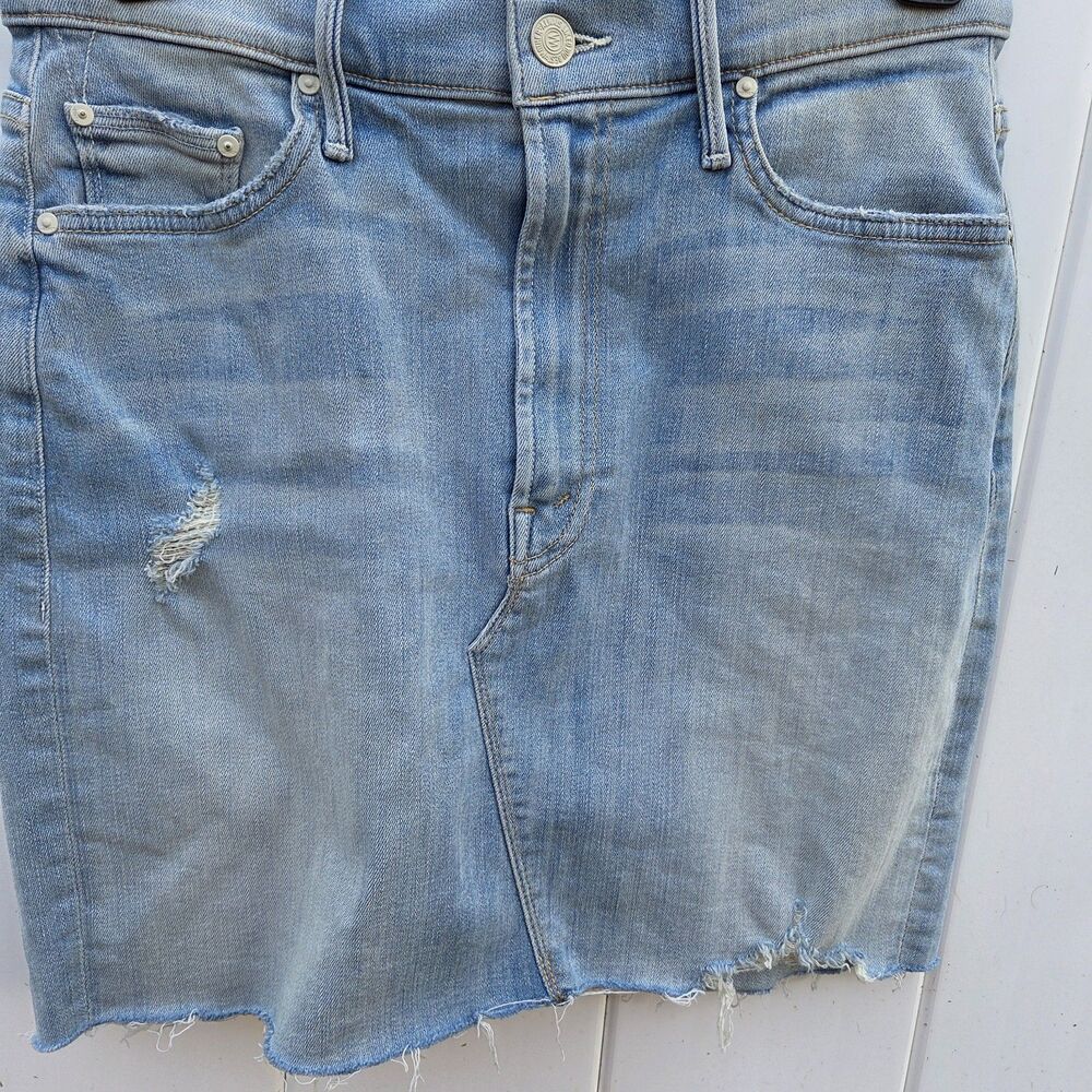 Mother Sacred Mini Fray Denim Skirt Written In The Sand Women’s Size 26 - Picture 4 of 11